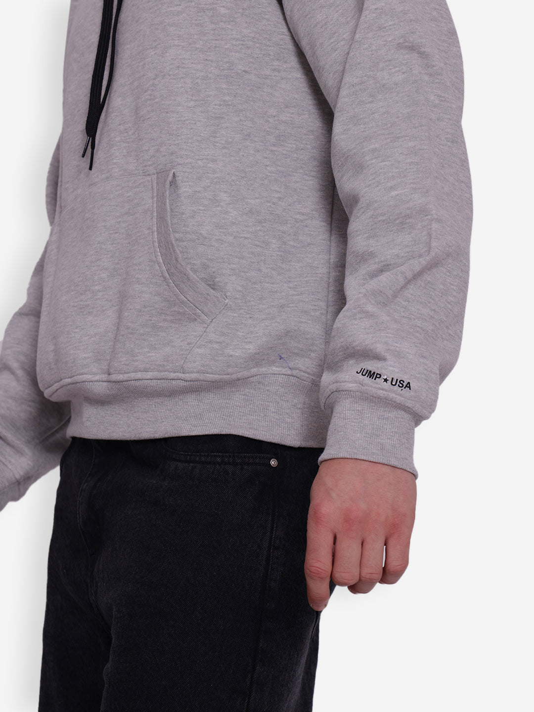 JUMP USA Mens Solid Grey Hoodie