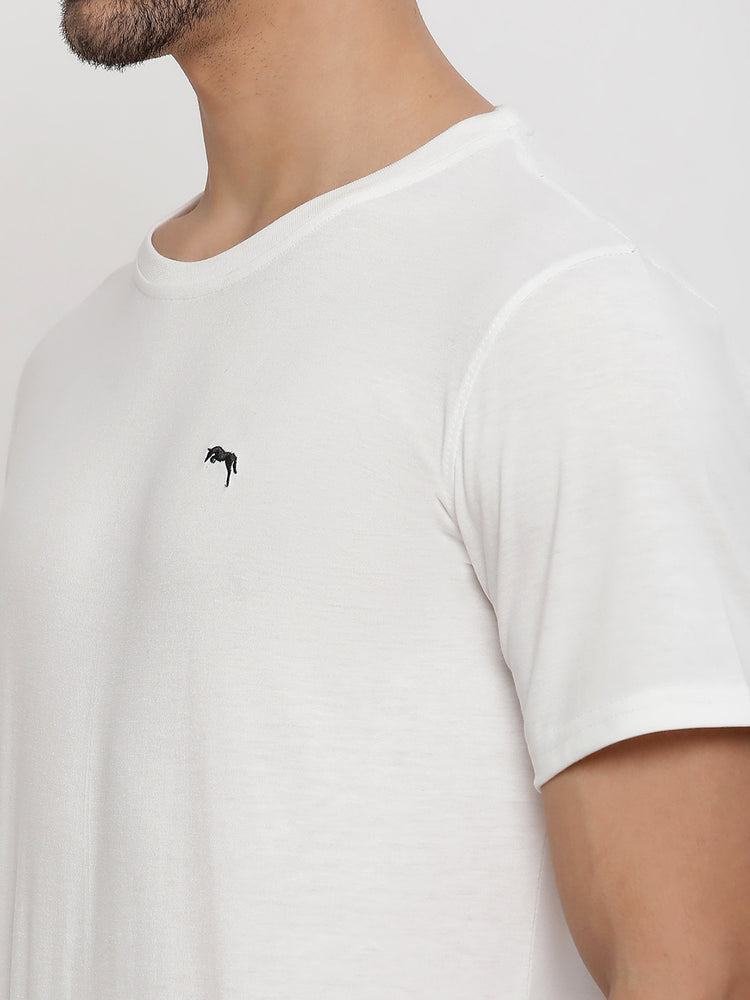 JUMP USA Unisex Solid Round Neck Cotton T-shirt