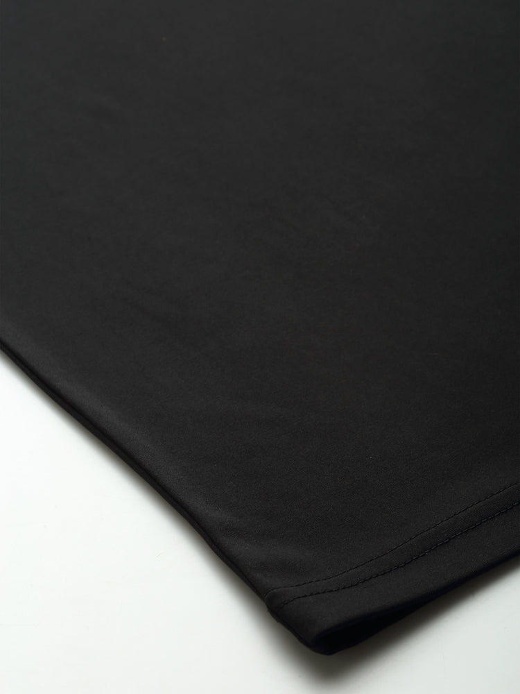JUMP USA Mens Black Typography Printed Polyester T-shirt