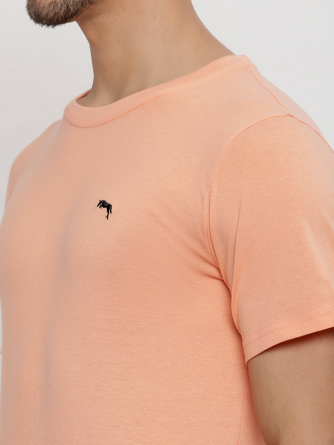 JUMP USA Men's Solid Round Neck T-shirt