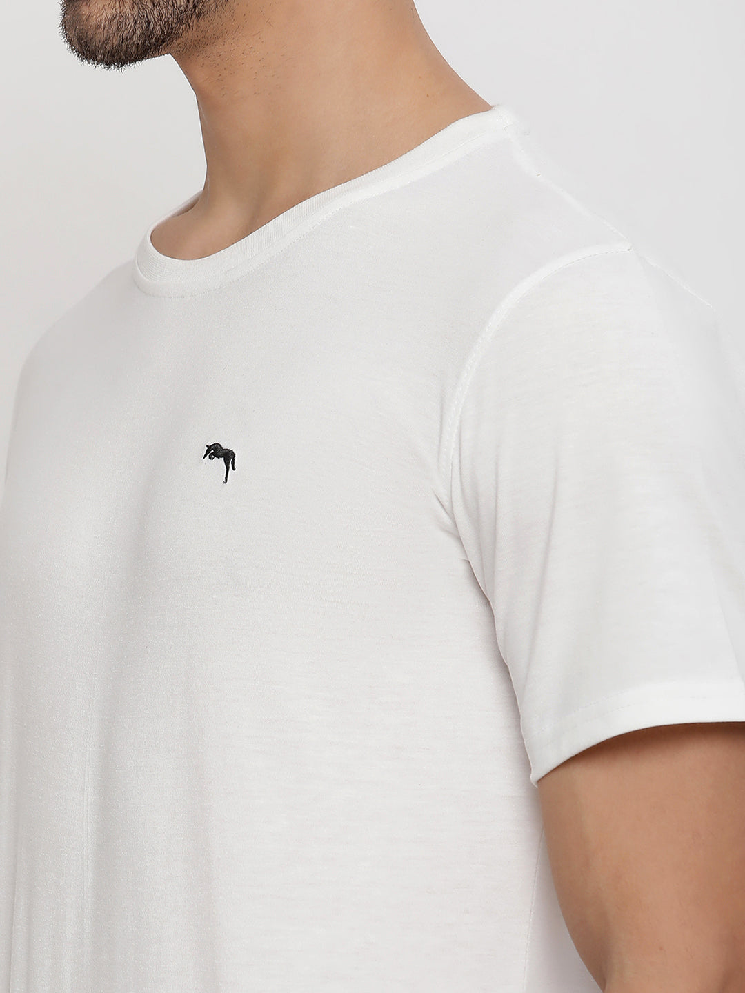 JUMP USA Men's Solid Round Neck T-shirt