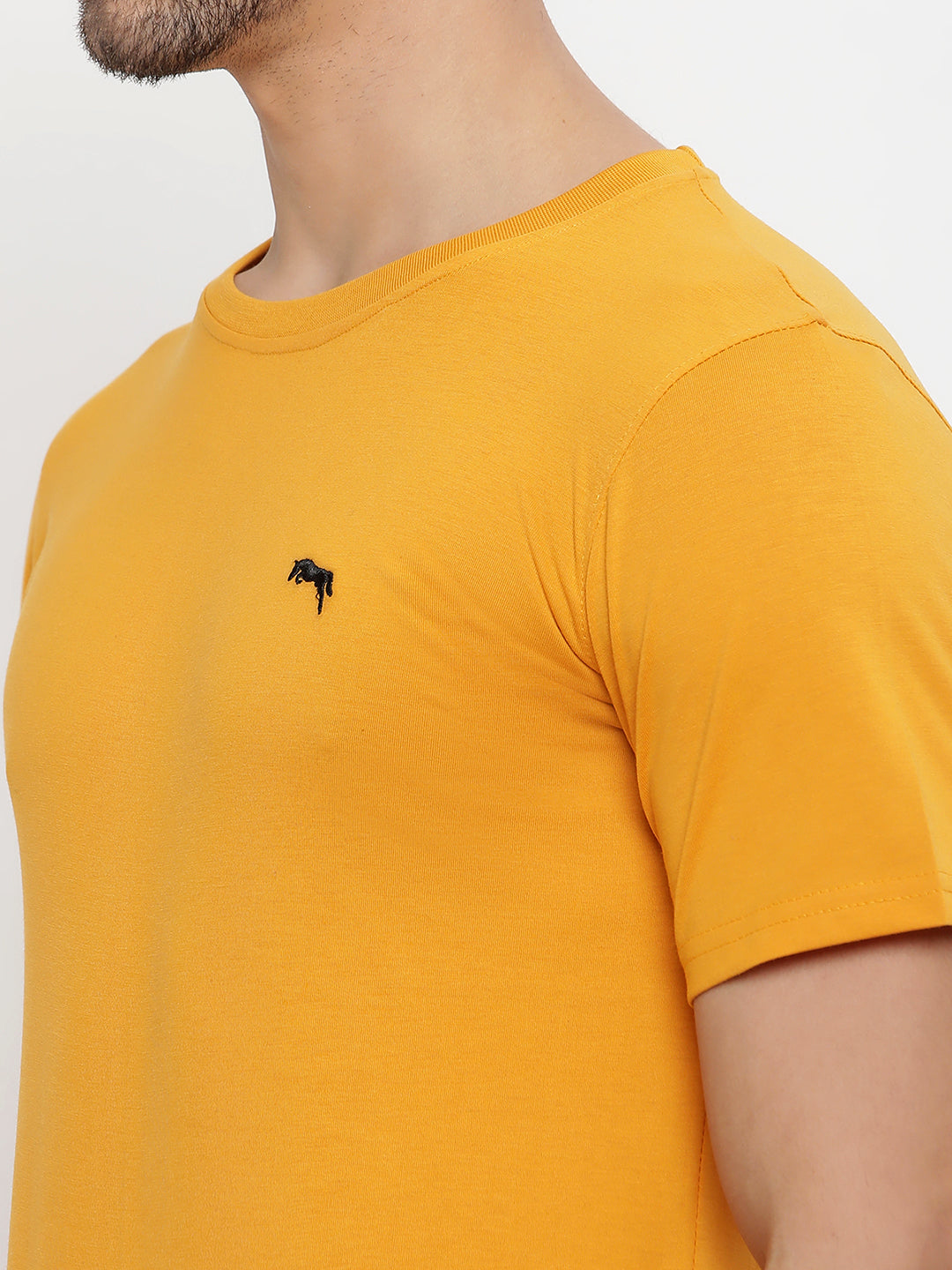 JUMP USA Men's Solid Round Neck T-shirt