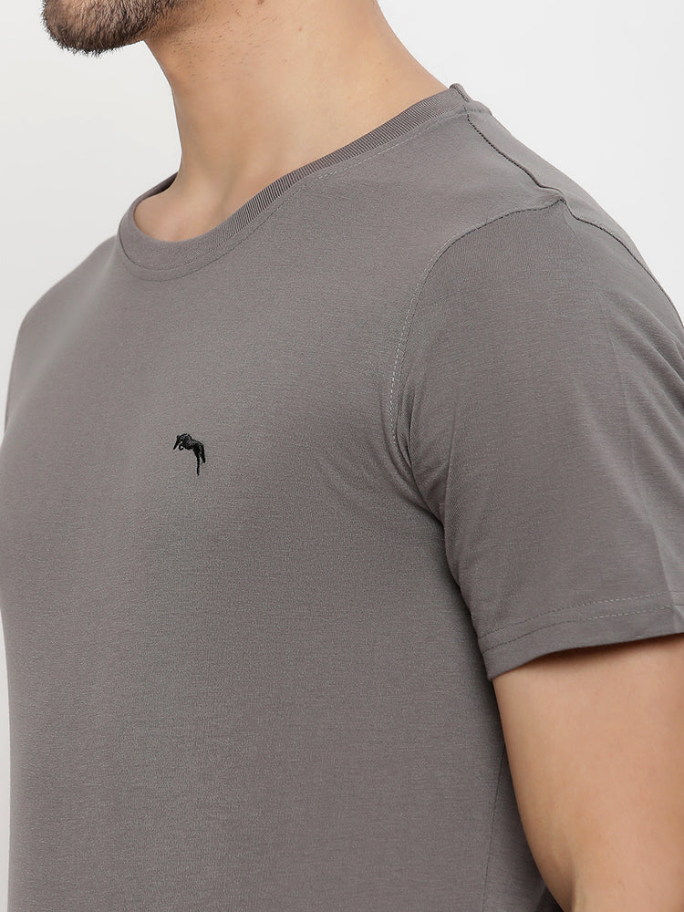 JUMP USA Unisex Solid Round Neck Cotton T-shirt