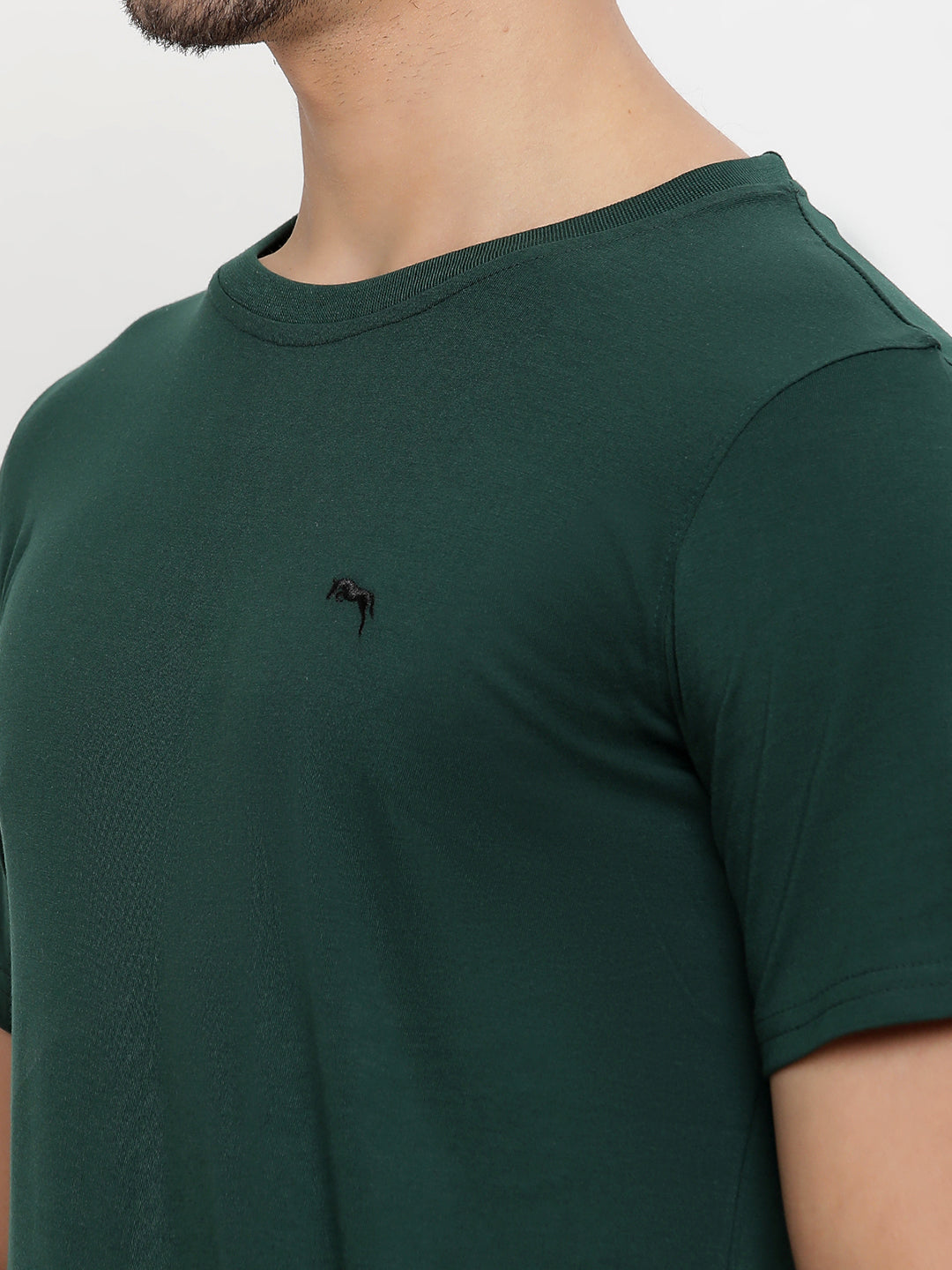 JUMP USA Men's Solid Round Neck T-shirt