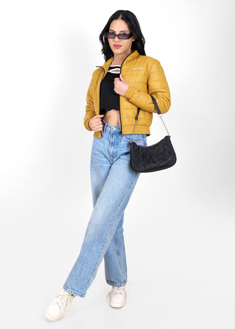 JUMP USA Women's stylish Mustard Quilted Jacket