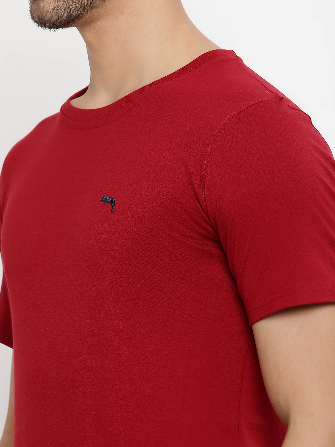 JUMP USA Men's Solid Round Neck T-shirt