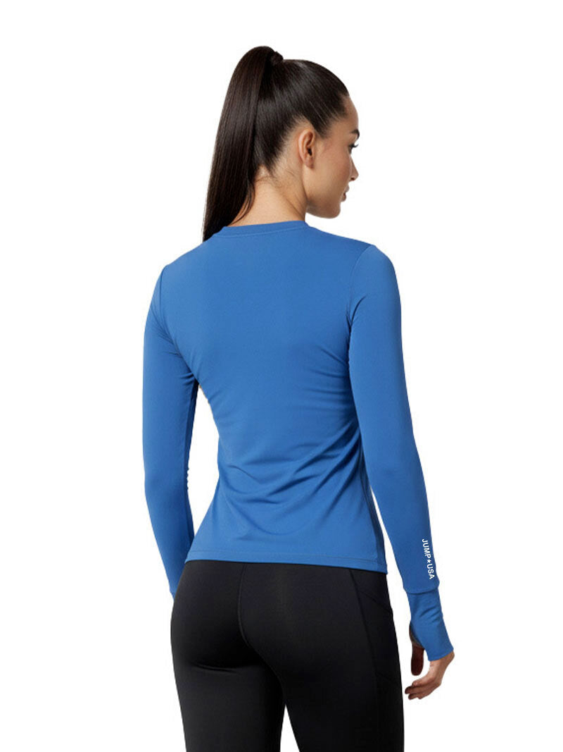 Jump USA Ladies Icefil Round Neck Full Sleeves Compression Fit Thumbhole T-Shirt