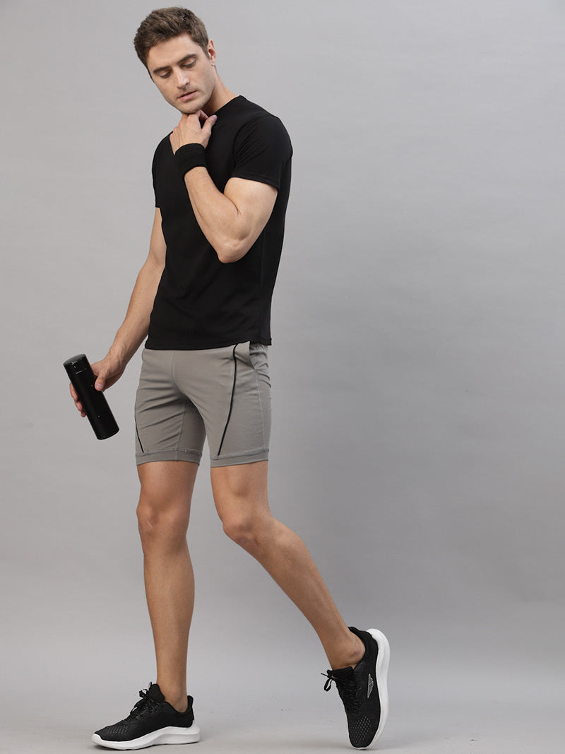 JUMP USA Men Wild Grey Rapid Dry-Fit Solid Training Short Tights