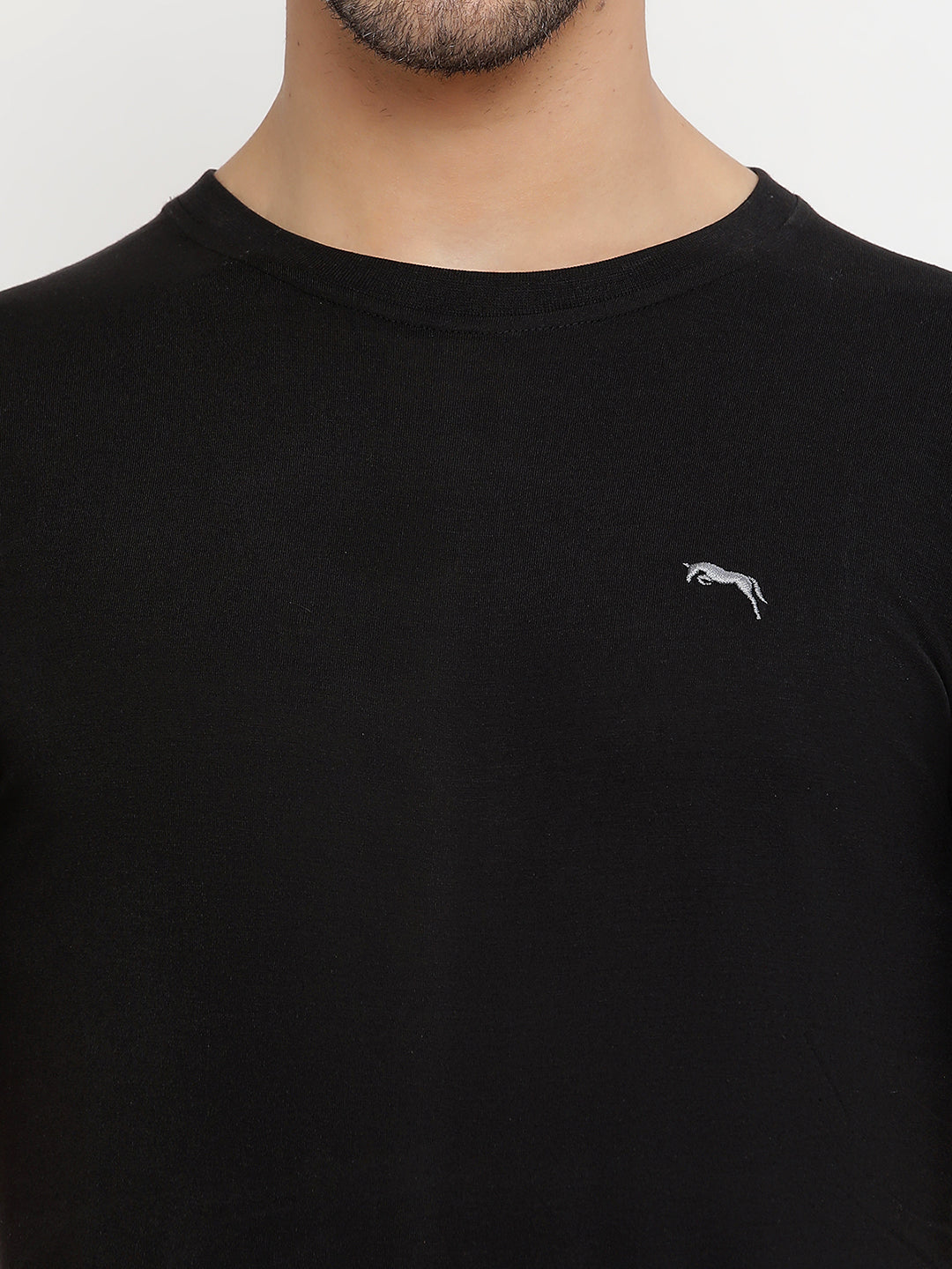 JUMP USA Men's Solid Round Neck T-shirt