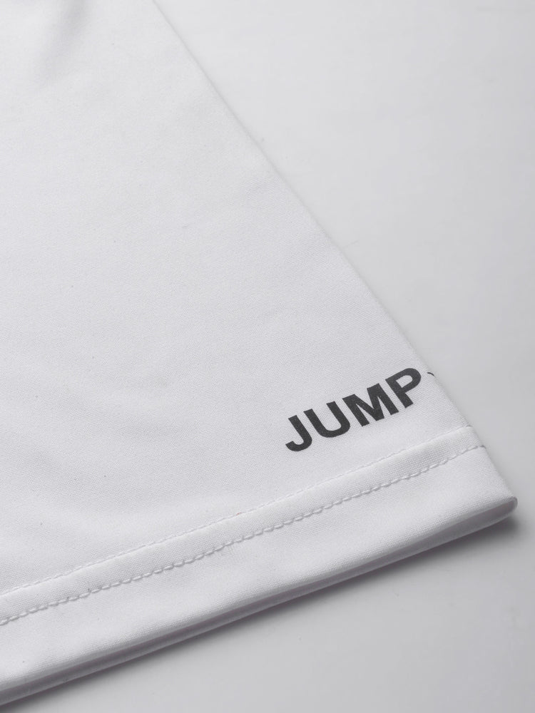 JUMP USA Women Blue White Polyester T-shirt