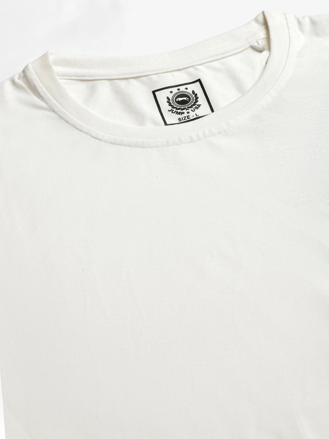 JUMP USA Unisex Solid Round Neck Cotton T-shirt