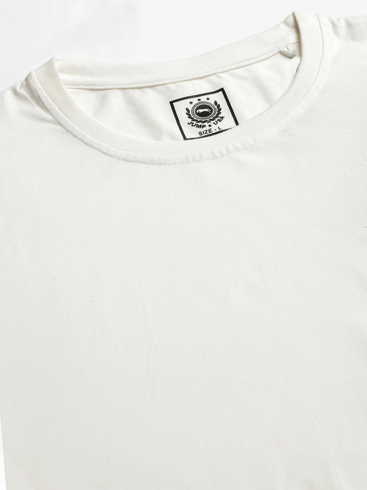 JUMP USA Unisex Solid Round Neck Cotton T-shirt