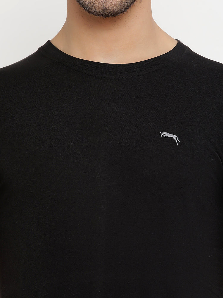 JUMP USA Unisex Solid Round Neck Cotton T-shirt