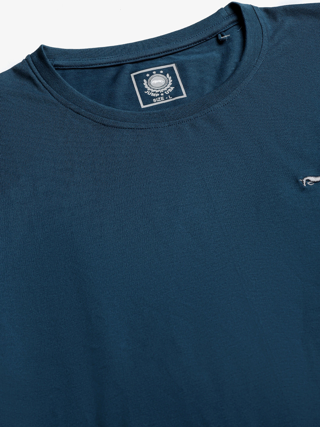 JUMP USA Men's Solid Round Neck Cotton T-shirt