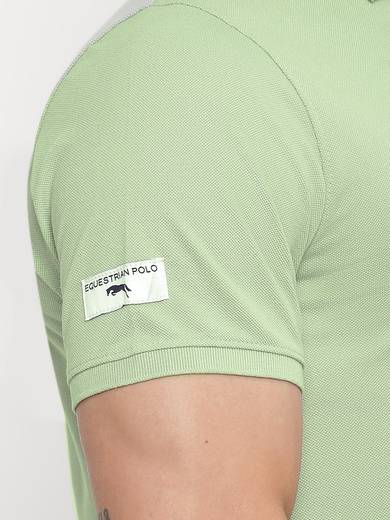 JUMP USA Men Solid Polo Collar Pure Cotton T-shirt