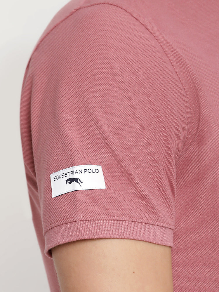 JUMP USA Men Solid Polo Collar Pure Cotton T-shirt