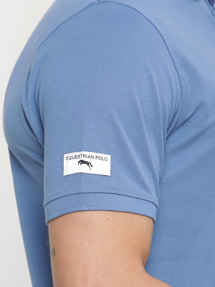 JUMP USA Men Solid Polo Collar Pure Cotton T-shirt