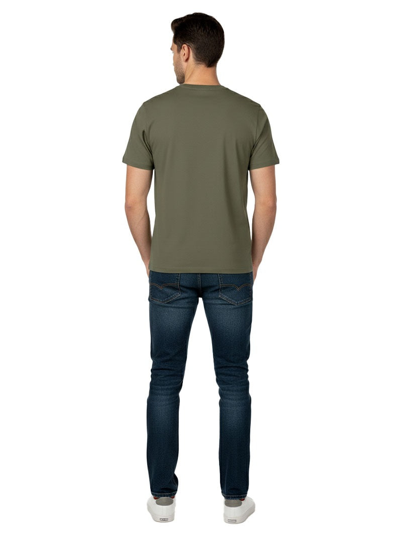 JUMP USA Men's Solid Round Neck T-shirt