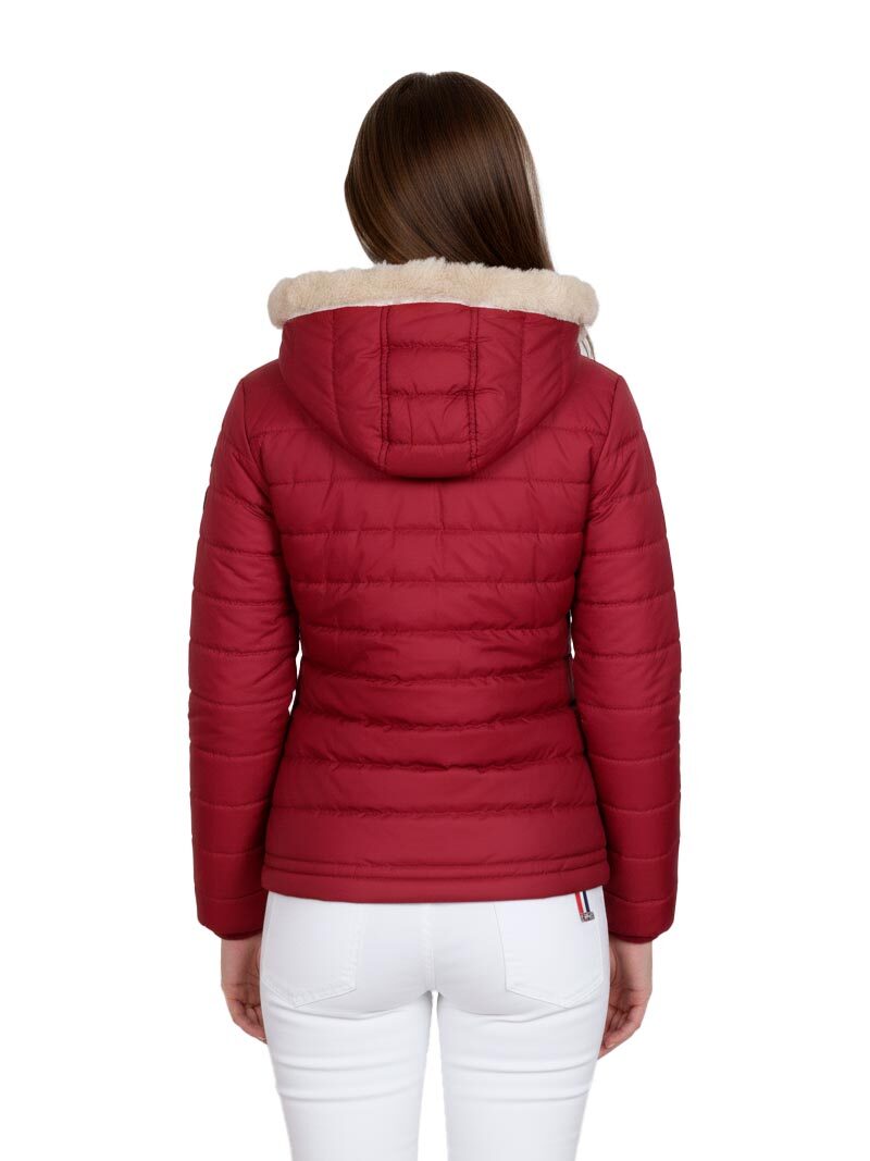 JUMP USA Women Maroon Solid Quilted Jacket