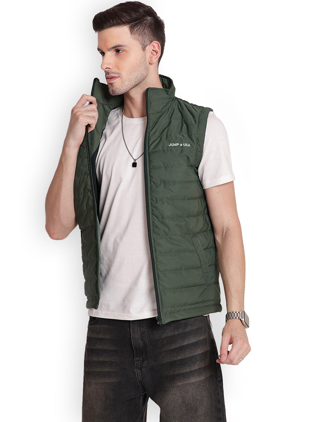 Men Half Sleeve Polyester Jacket - JUMP USA
