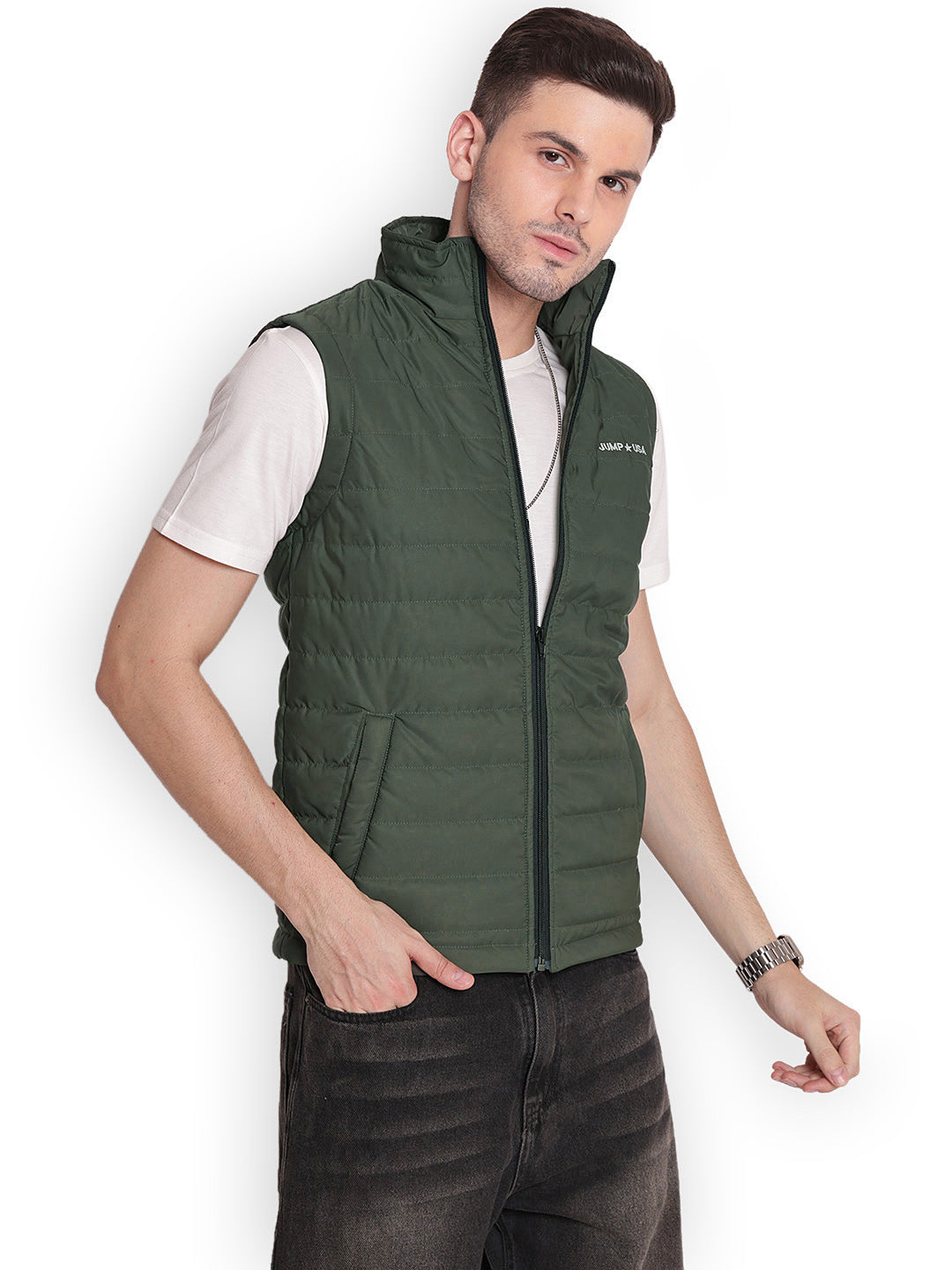 Men Half Sleeve Polyester Jacket - JUMP USA