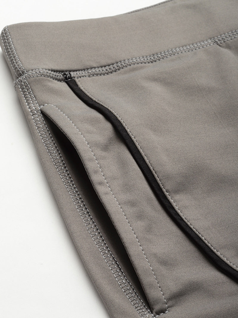 JUMP USA Men Wild Grey Rapid Dry-Fit Solid Training Short Tights