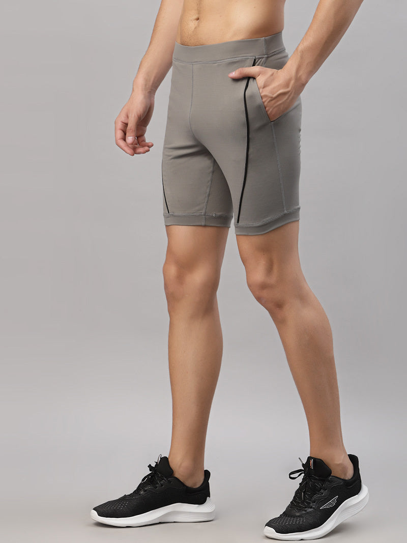 JUMP USA Men Wild Grey Rapid Dry-Fit Solid Training Short Tights