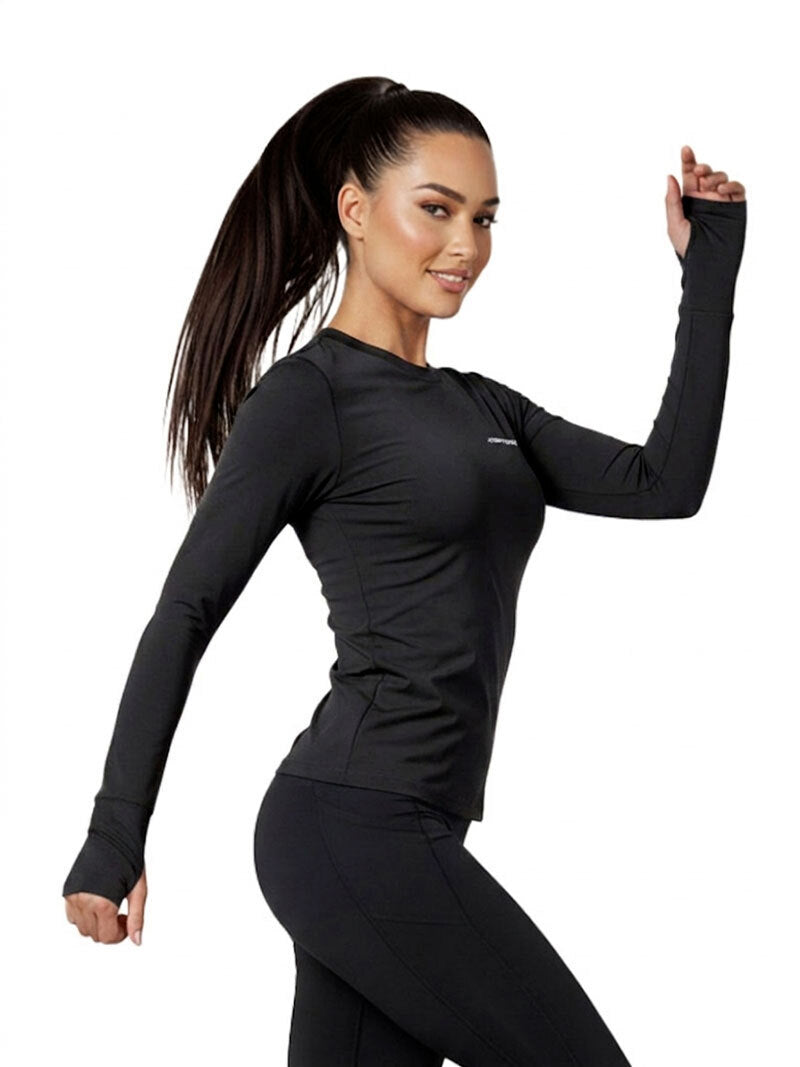 Jump USA Ladies Icefil Round Neck Full Sleeves Compression Fit Thumbhole T-Shirt