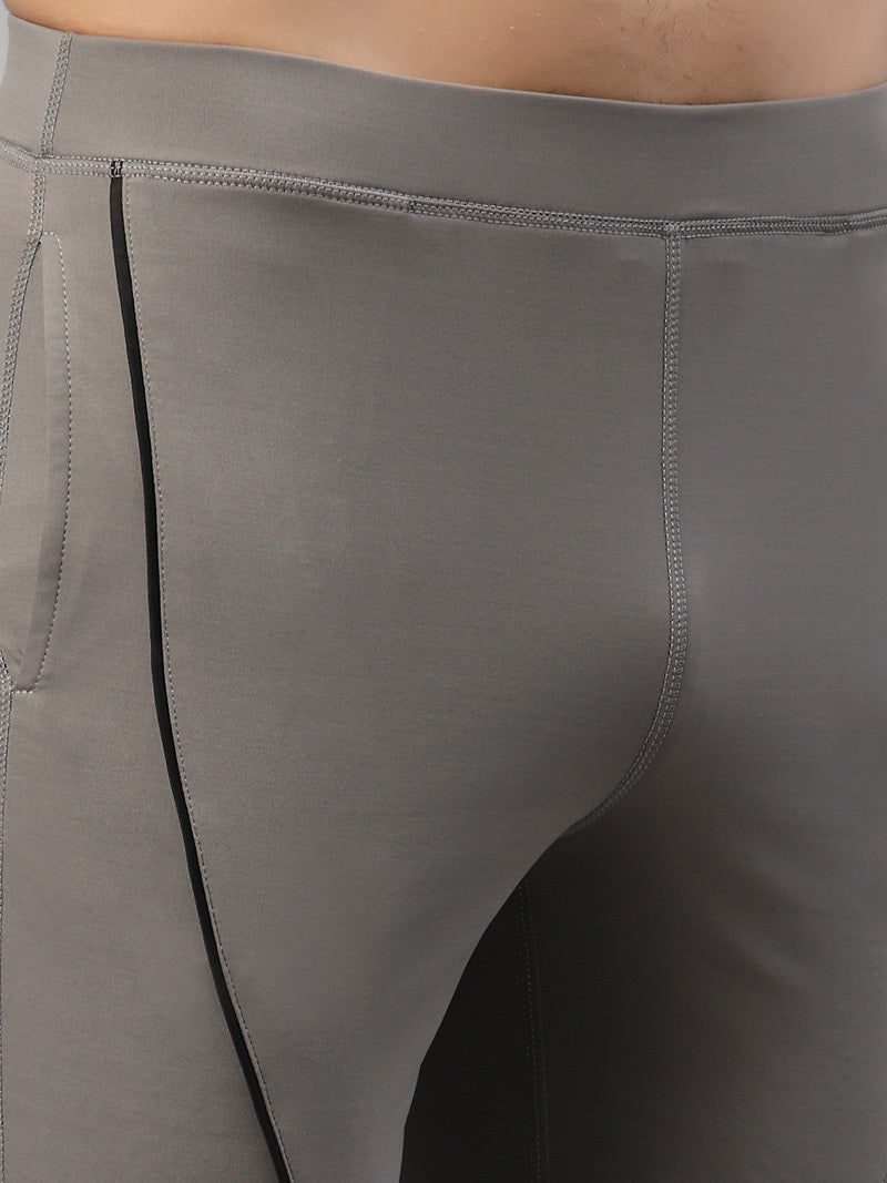 JUMP USA Men Wild Grey Rapid Dry-Fit Solid Training Short Tights