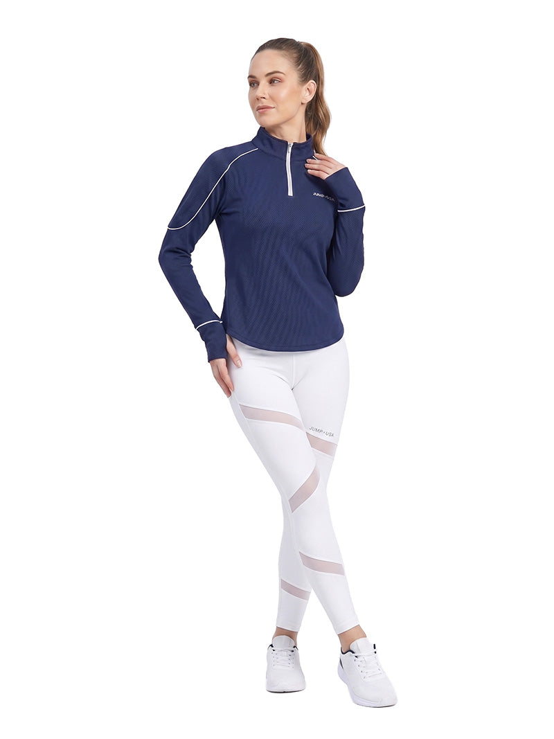 JUMP USA Ladies ActiveLine Zip T-Shirt