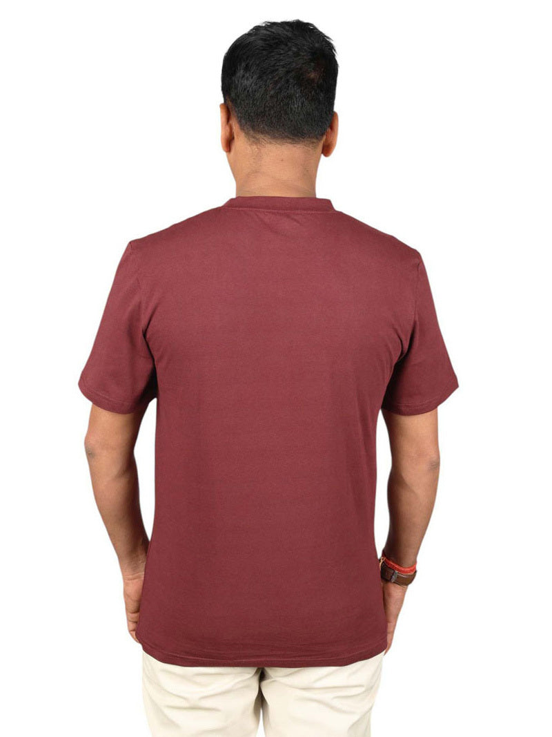 JUMP USA Men's Solid Round Neck Cotton T-shirt