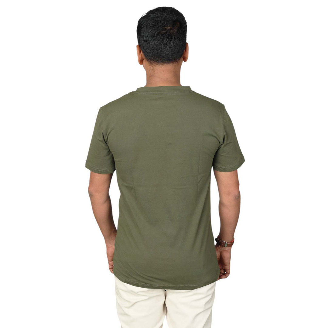 JUMP USA Men's Solid Round Neck Cotton T-shirt