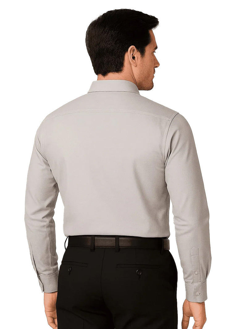 JUMP USA Men's Pastel Grey Regular Fit Shirt