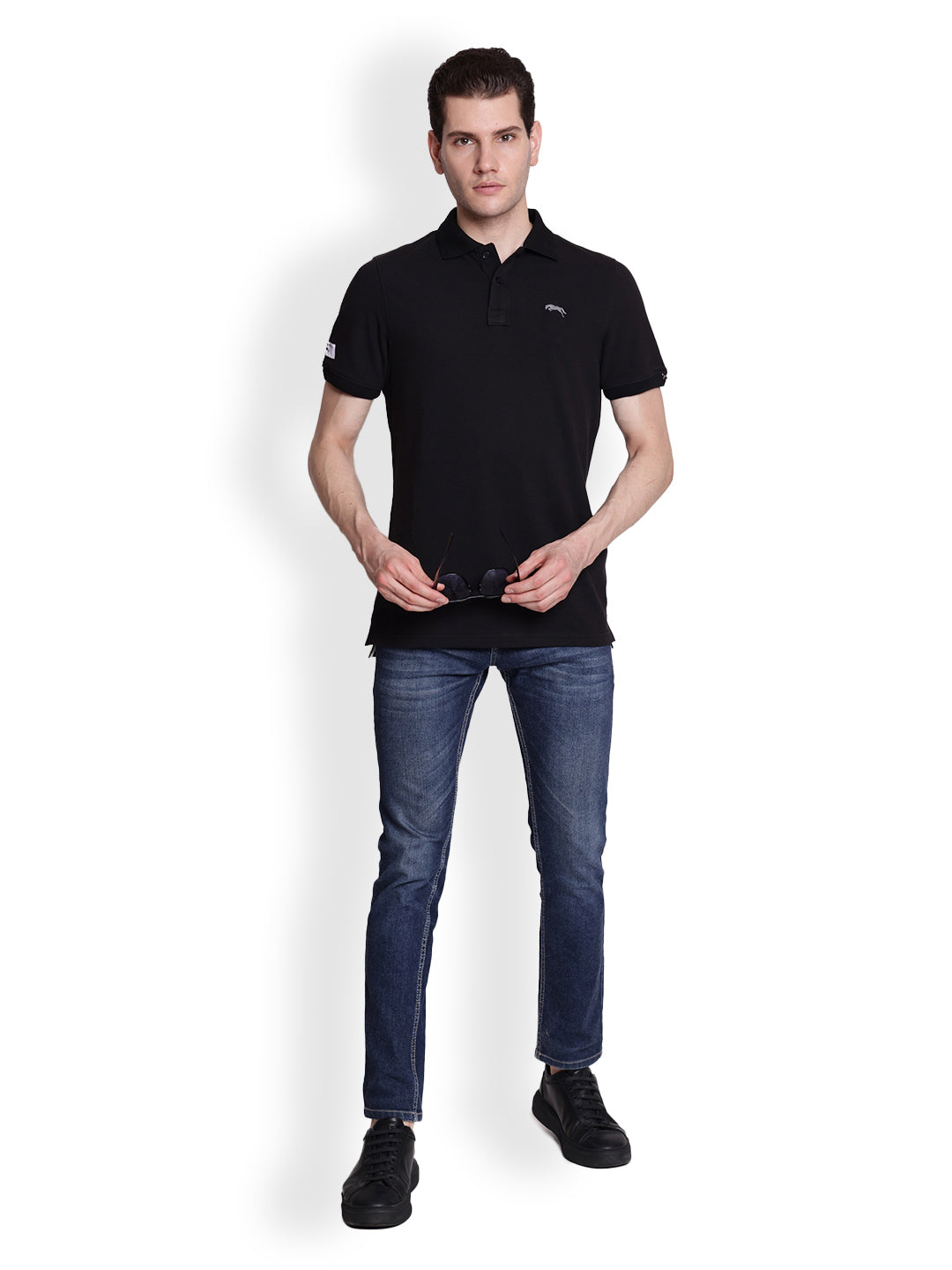 JUMP USA Men's Solid Polo Collar Pure T-shirt