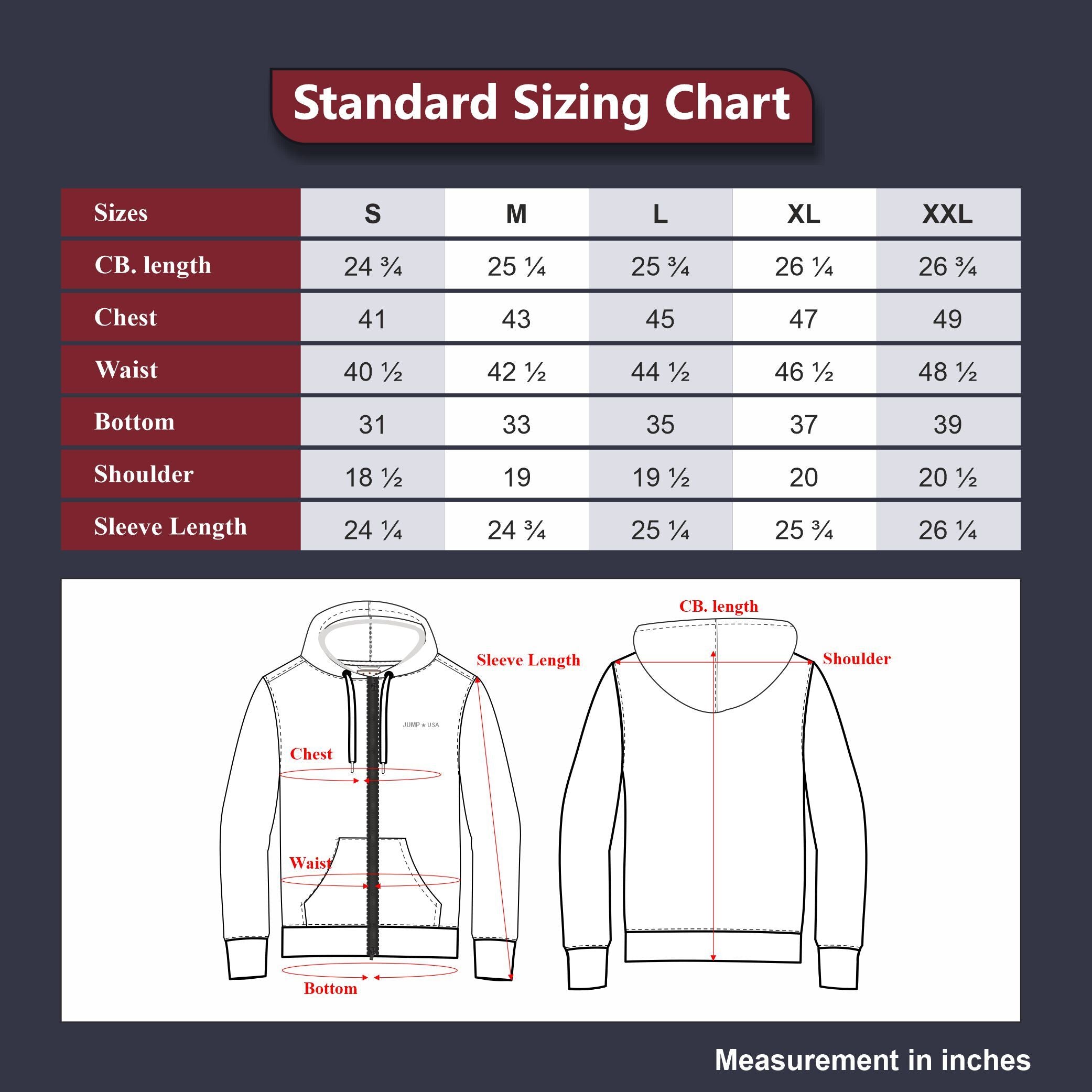 JUMP USA Men's Casual Hooded Sweatshirt