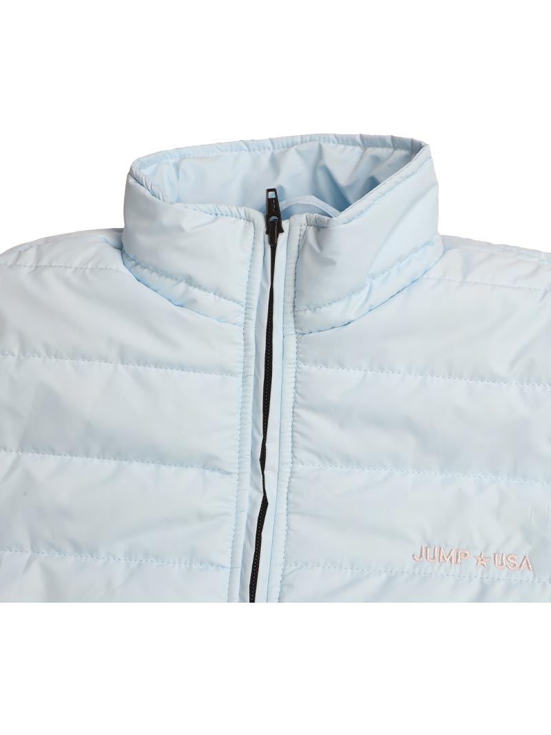 JUMP USA Women Light Blue Solid Quilted Jacket