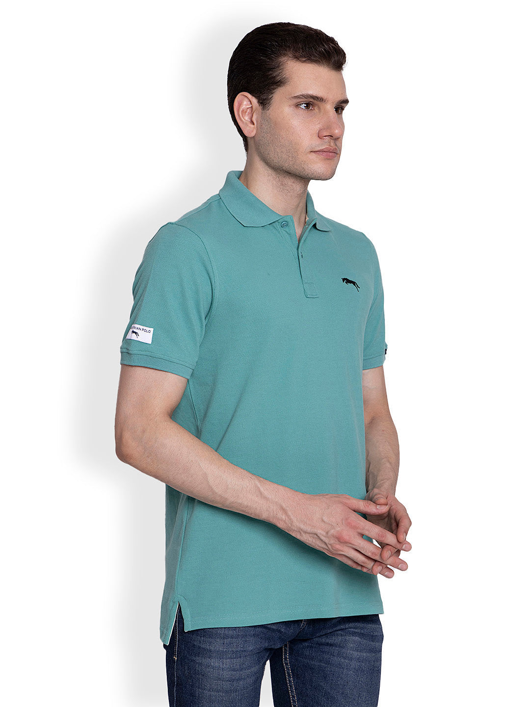 JUMP USA Men's Solid Polo Collar Pure T-shirt