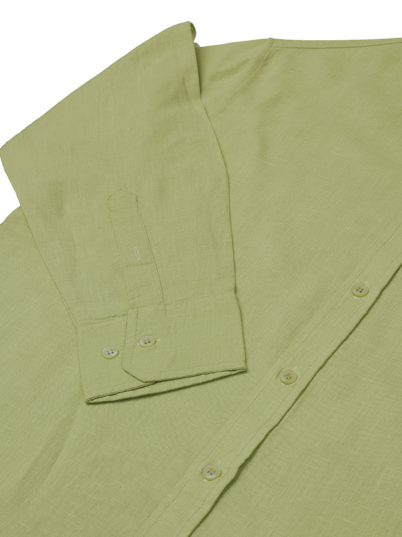 JUMP USA Men’s Pastel Green Linen Regular Fit Shirt
