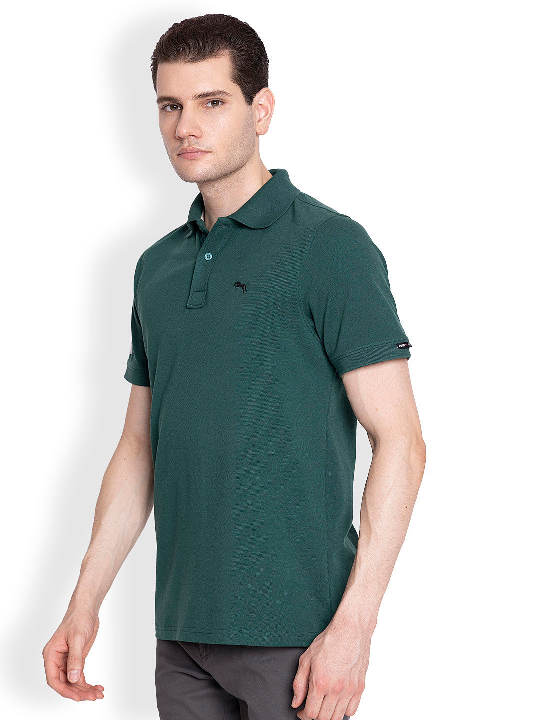 JUMP USA Men's Solid Polo Collar Pure T-shirt