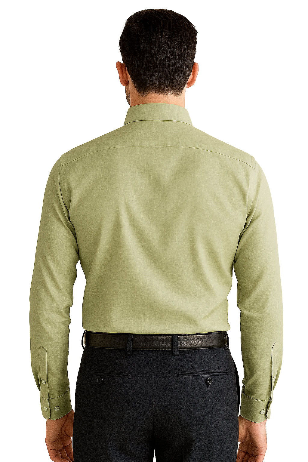 JUMP USA Men’s Pastel Green Linen Regular Fit Shirt