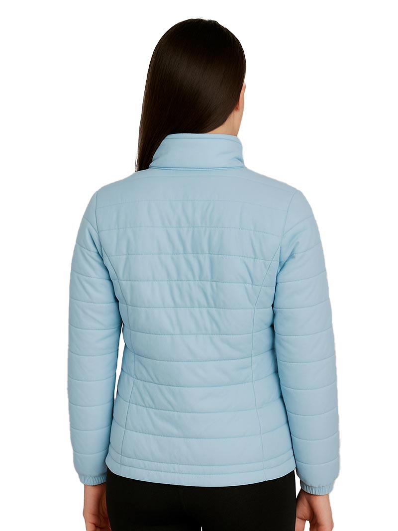JUMP USA Women Light Blue Solid Quilted Jacket