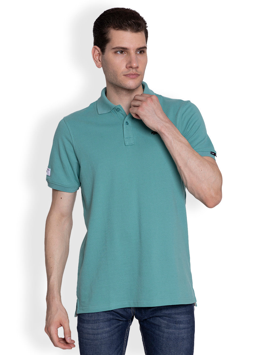 JUMP USA Men's Solid Polo Collar Pure T-shirt