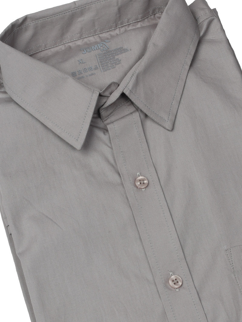 JUMP USA Men's Pastel Grey Regular Fit Shirt