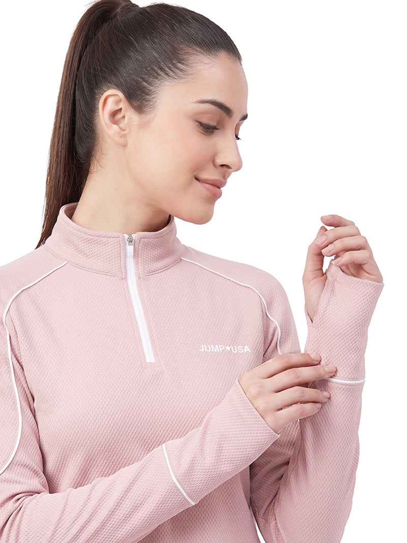 JUMP USA Ladies ActiveLine Zip T-Shirt