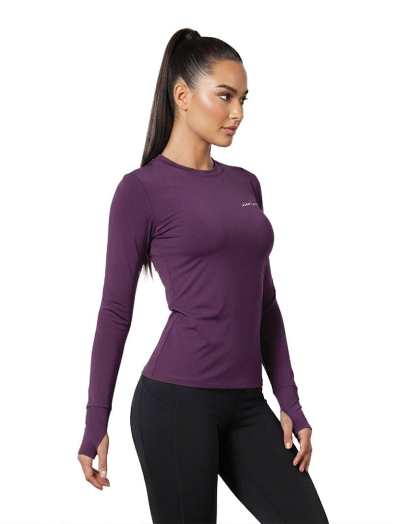 Jump USA Ladies Icefil Round Neck Full Sleeves Compression Fit Thumbhole T-Shirt