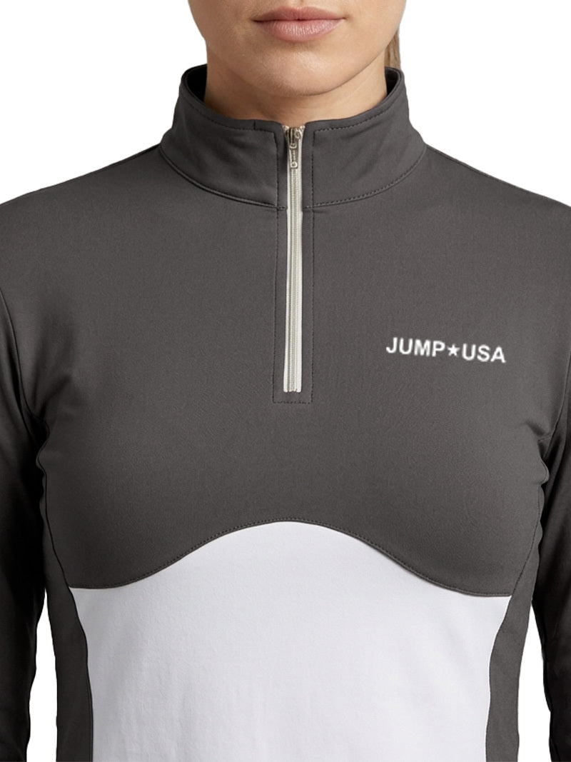JUMP USA Ladies SculptFit Zip T-Shirt