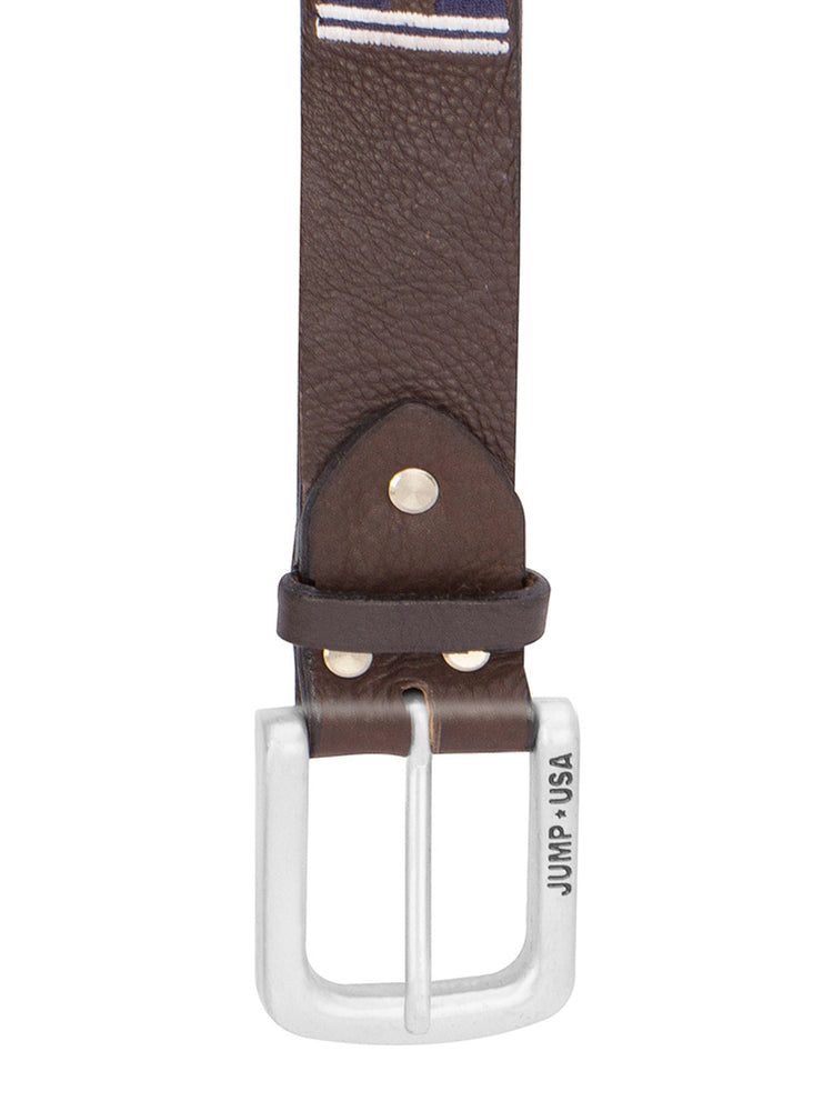 Men Brown Leather Belt - JUMP USA