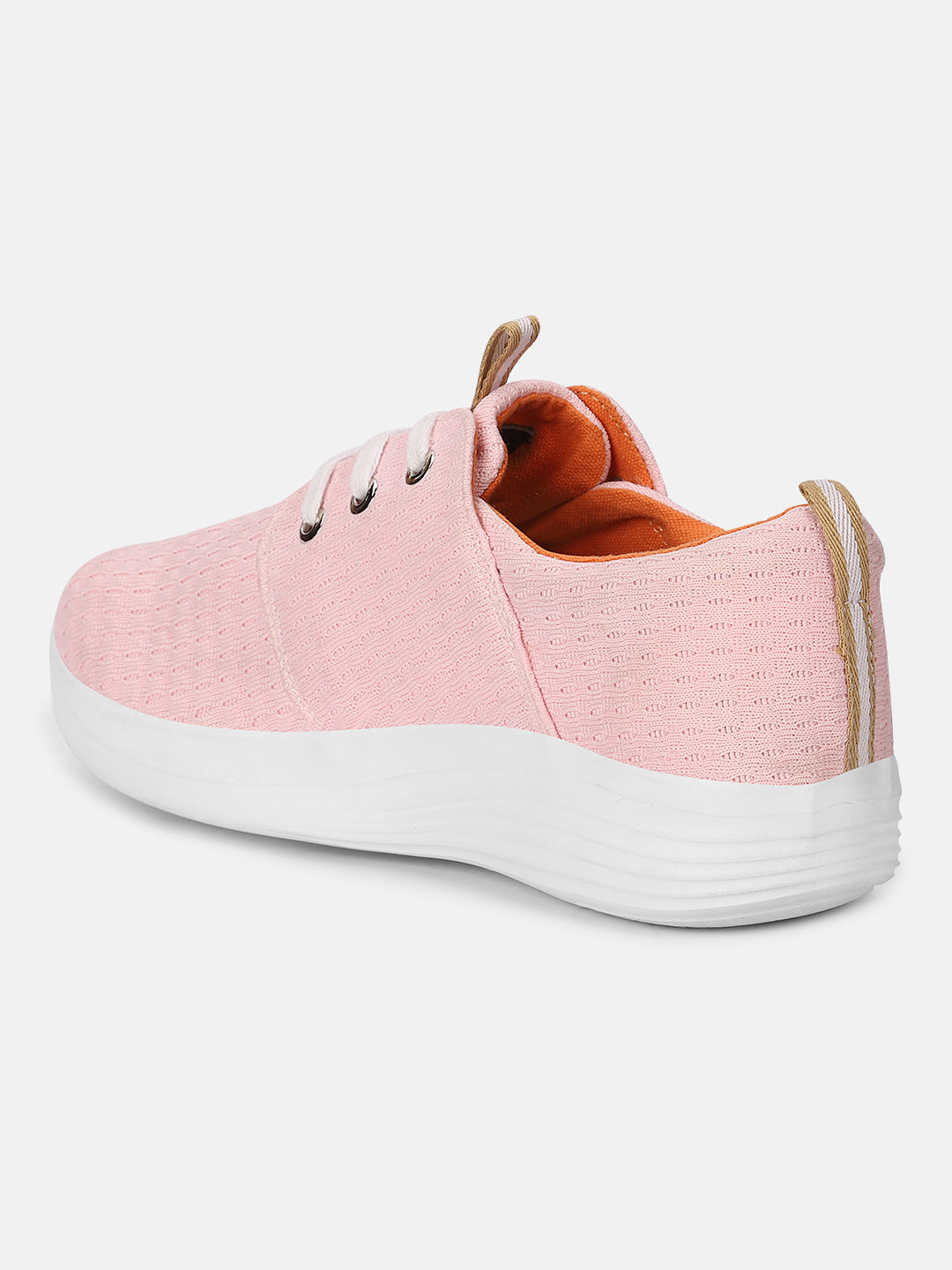 JUMP USA Women's Textured Pink Smart Casual Sneakers Shoes - JUMP USA