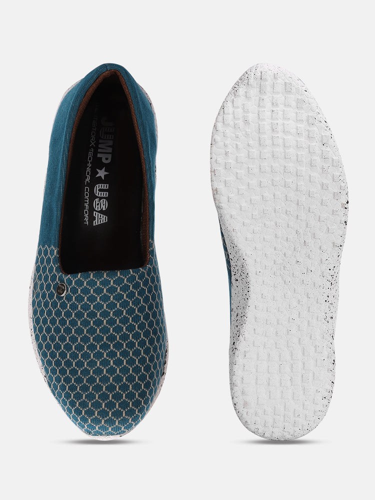 JUMP USA Women's Textured Blue Smart Casual Sneakers Shoes - JUMP USA