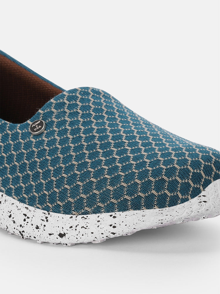 JUMP USA Women's Textured Blue Smart Casual Sneakers Shoes - JUMP USA
